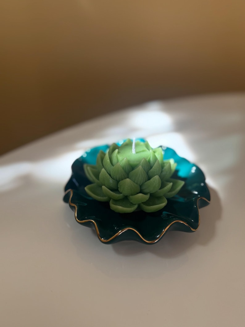 Soy Lotus Blossom Candle: Scented Home Decor Gift zdjęcie 3