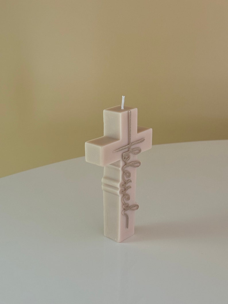 Blessed Cross Candle Soy Wax, Handmade Home Decor Gift Etsy