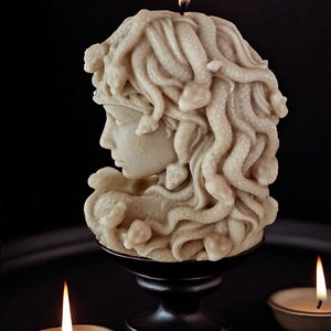 Medusa Bust Candle: Custom Scented Sculptural Candle - Home Decor Gift