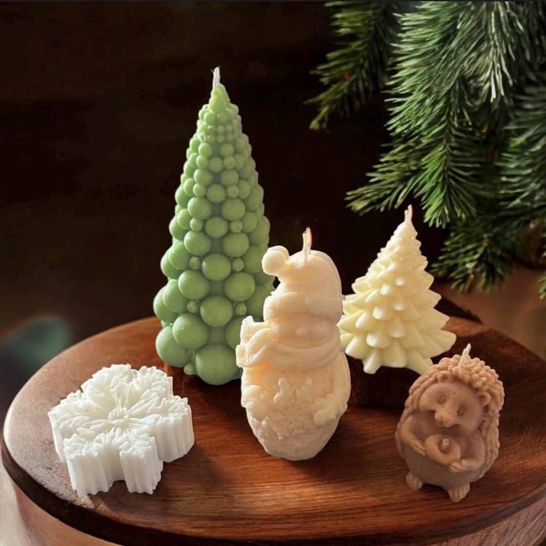 Sculptural Christmas Tree Soy Candle | Holiday Home Decor - Etsy
