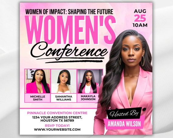 Women's Conference Flyer: Empowerment Brunch Canva Template (4x4 inch)
