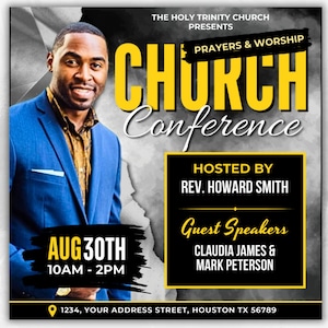 Church Flyer, Church Conference Flyer, Prayer Flyer, Church Service, Church Invitation, Church Worship, Church Event, Sunday Pastor Flyer