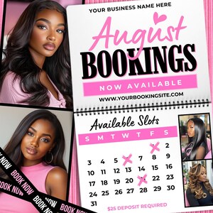 Pink August Booking Flyer: Back To School Appointments (Canva Template) image 3