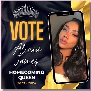 Folheto da campanha da Rainha do Baile, Folheto da Votação da Rainha do Baile, Folheto do Conselho Estudantil do Presidente da Classe, Empregada Sênior Júnior do Baile 2023