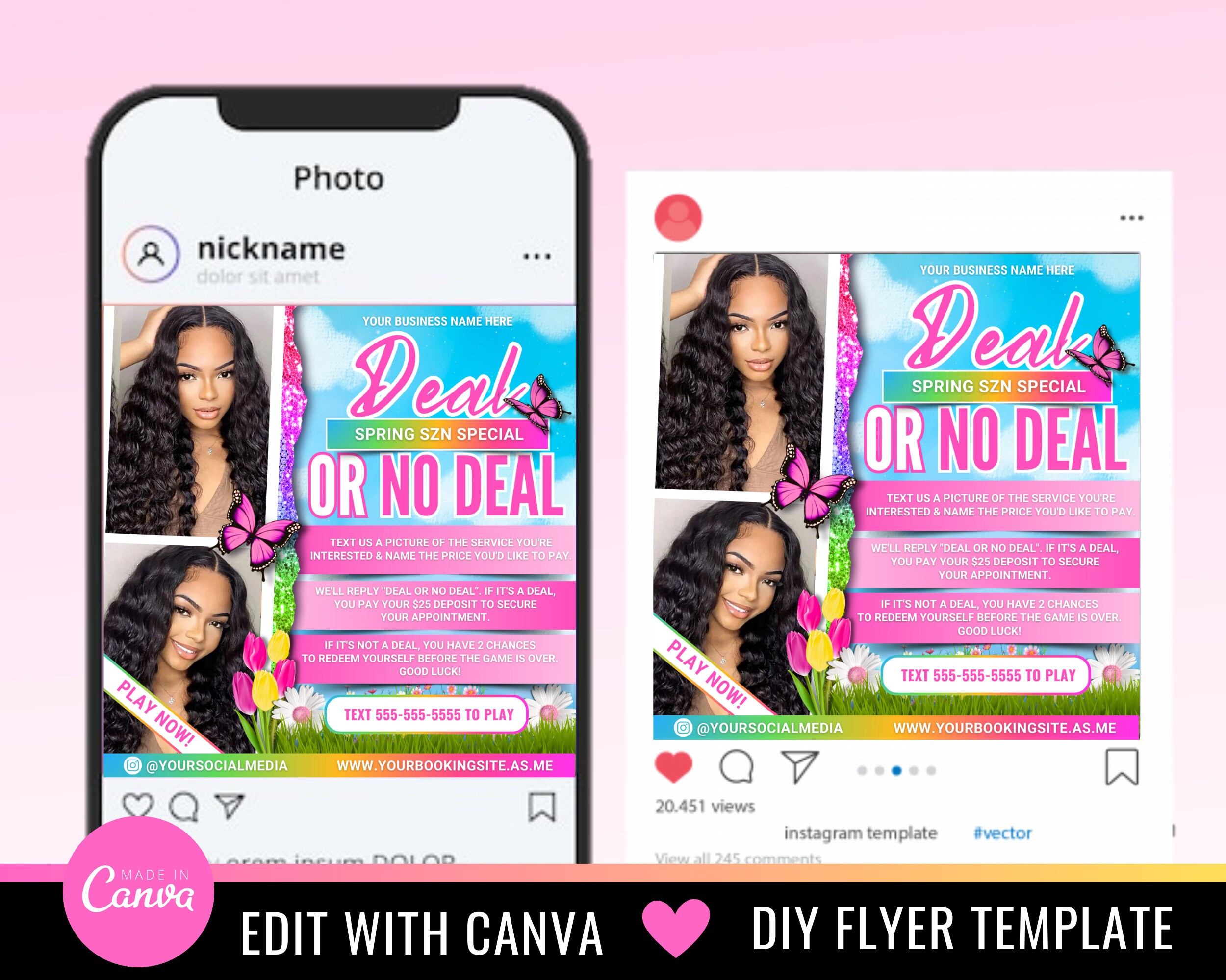 Spring Deal or No Deal Flyer, Spring Booking Flyer, Spring Deal Game ...
