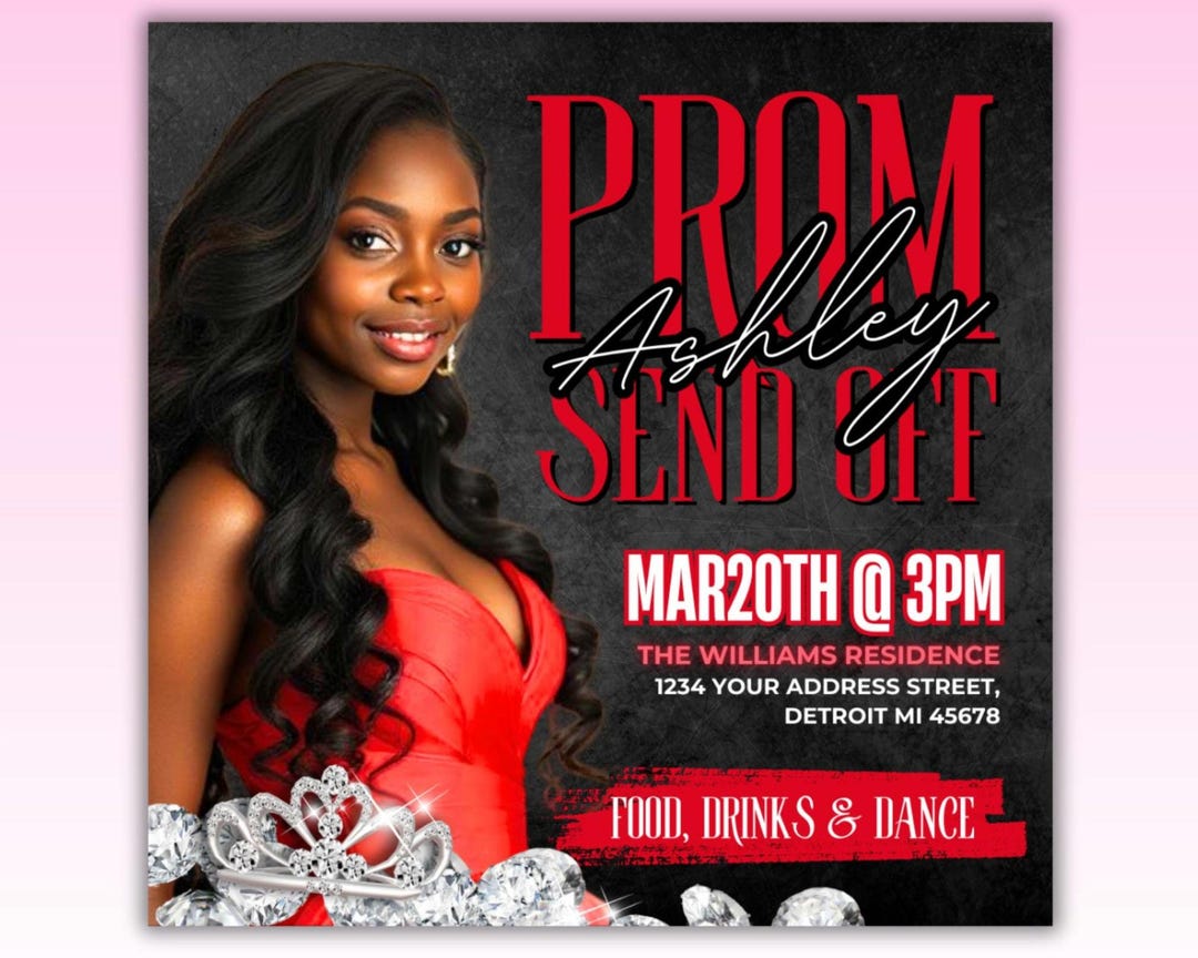 Red Prom Send off Flyer: DIY Canva Template - Etsy