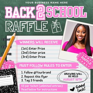 Back to School Raffle Flyer: Salon & Boutique Contest (canva Template ...