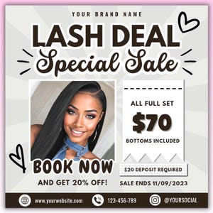 Lash Tech Flyer, Lash Special Flyer, Lash Sale Flyer, Lash Deal, Lash Booking Flyer, Lash Appointments Flyer, Lashes Extensions Flash Sale