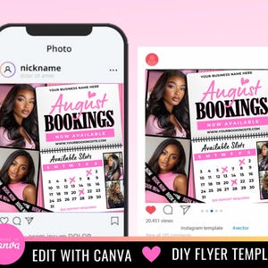 Pink August Booking Flyer: Back To School Appointments (Canva Template) image 2