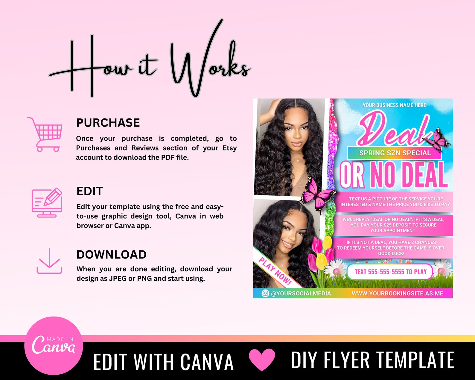 Spring Deal or No Deal Flyer, Spring Booking Flyer, Spring Deal Game ...