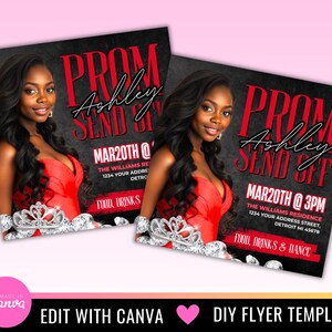 Red Prom Send off Flyer: DIY Canva Template - Etsy