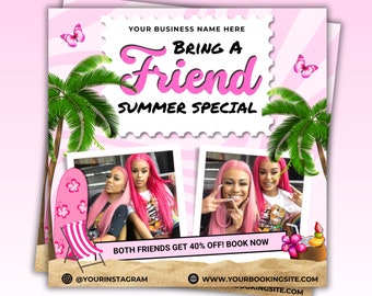 Zomerboekingsflyer: 'Bring a Friend'-special (canvasjabloon)