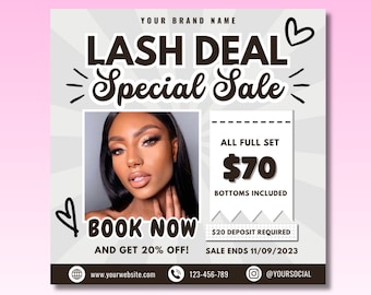 Lash Tech Flyer, Lash Special Flyer, Lash Sale Flyer, Lash Deal, Lash Booking Flyer, Lash Appointments Flyer, Lashes Extensions Flash Sale