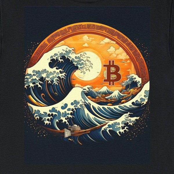 T-Shirt - Bitcoin: The Shining Hope - Guiding through Stürmischer Finanzmärkte - Schweres Baumwoll-T-Shirt (Unisex)