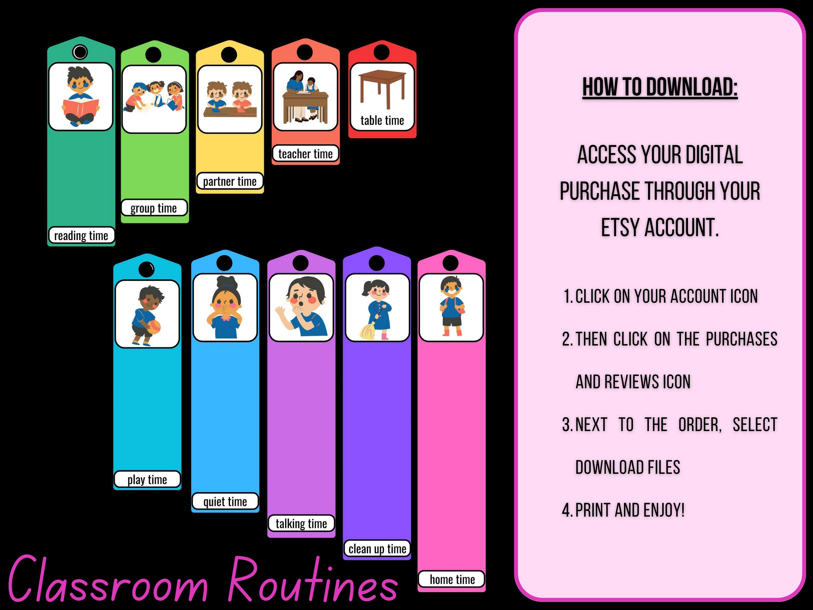 Flash Cards for Kids Printable Flash Cards Daily Schedule - Etsy