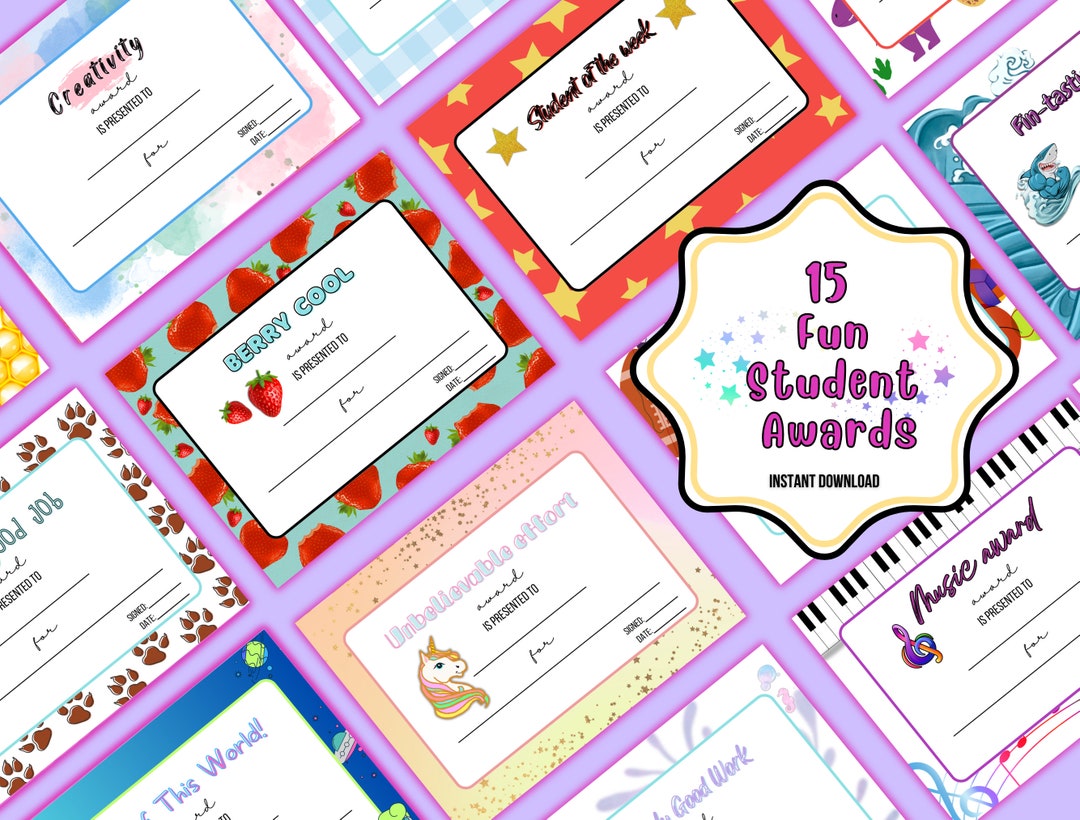 Awards for Kids, Awards Certificate, End of Year Awards, Awards and