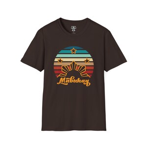 Mabuhay Half Sun and Stars Retro Sunset on Unisex Softstyle T-Shirt