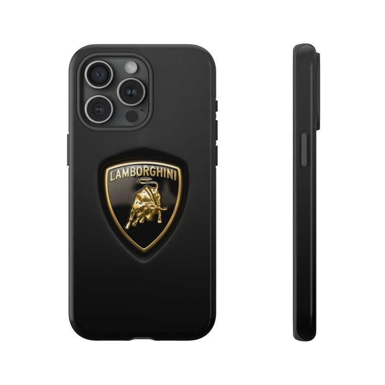 Logo Emblem Car iPhone 15 Case Black Lambo Supercar Emblem