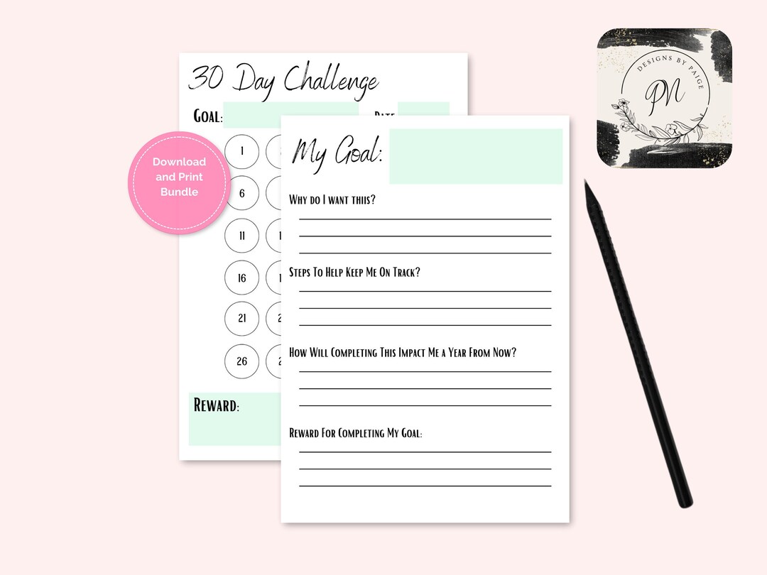 Habit and Goal Tracker Printable - Etsy