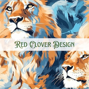 Abstract Lion Naadloos Patroon, leeuwen naadloos patroon, grote kat naadloos, patroon voor stof, digitaal patroon, sublimatie, katten naadloos,