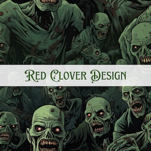 Zombies Seamless Pattern, spooky seamless pattern, halloween seamless, pattern for fabric, digital pattern, sublimation, horror seamless
