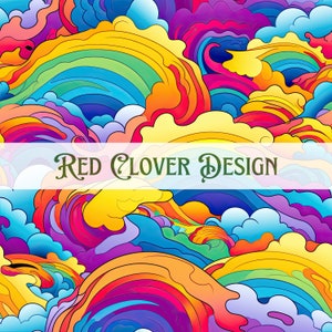 LF Inspired Crashing waves Seamless Pattern, rainbow seamless pattern, bright seamless, pattern for fabric, digital pattern, sublimation,