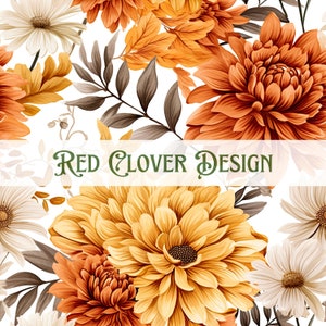 Autumn Floral Seamless Pattern, floral seamless pattern, fall seamless, pattern for fabric, digital pattern, sublimation, sunflowers floral