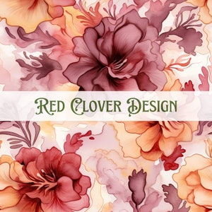 Aquarell Herbst Floral nahtlose Muster, florale nahtlose Muster, Herbst nahtlose, Muster für Stoff, digitale Muster, Sublimation, lila