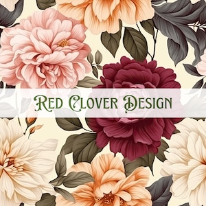 Autumn Floral Seamless Pattern, floral seamless pattern, fall seamless, pattern for fabric, digital pattern, sublimation, roses floral