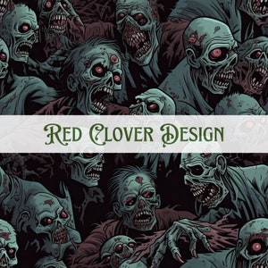 Zombies Seamless Pattern, spooky seamless pattern, halloween seamless, pattern for fabric, digital pattern, sublimation, horror seamless