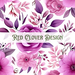 Purple Floral Seamless Pattern, floral seamless pattern, orange seamless, pattern for fabric, digital pattern, sublimation, spring floral