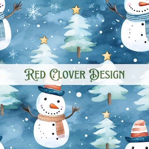 Watercolor Snowman Seamless Pattern, winter seamless pattern, snowmen stripes  seamless, pattern for fabric, digital pattern, watercolor