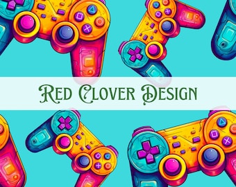 Game controllers Seamless Pattern, gamer seamless pattern, boy seamless, pattern for fabric, digital pattern, sublimation, watercolor games