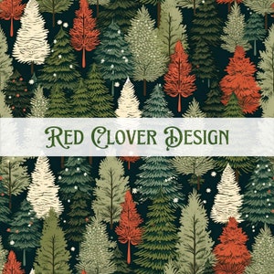 Christmas trees Seamless Pattern, trees seamless pattern, xmas seamless, pattern for fabric, digital pattern, sublimation, Christmas pattern