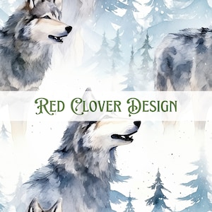 Watercolor Wolves Seamless Pattern, wolf seamless pattern, winter seamless, pattern for fabric, digital pattern, sublimation, wolf pattern,