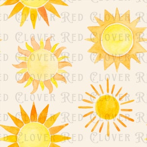 Boho Watercolor Suns Seamless Pattern, sun seamless pattern, retro, sunshine, neutral, pattern for fabric, digital pattern, sublimation, sun