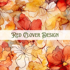 Watercolor Autumn Floral Seamless Pattern, floral seamless pattern, fall seamless, pattern for fabric, digital pattern, sublimation, flowers