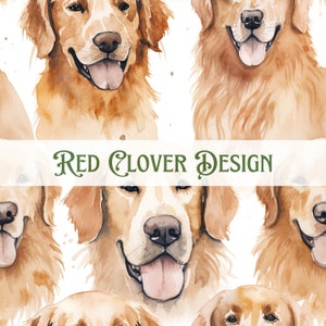 Golden Retriever Seamless Pattern, retriever seamless pattern, dog seamless, pattern for fabric, digital pattern, sublimation, goldens