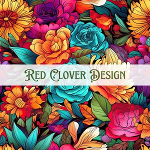 LF Inspired Bright Autumn Floral Seamless Pattern, floral seamless pattern, neon seamless, pattern for fabric, digital pattern, sublimation