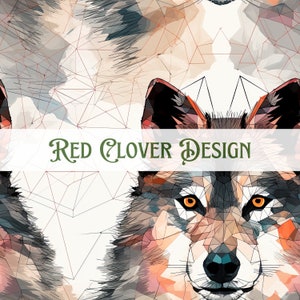 Geometric Wolves Seamless Pattern, wolf seamless pattern, winter seamless, pattern for fabric, digital pattern, sublimation, wolf pattern,