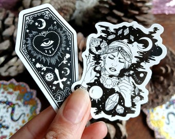 20 pegatinas góticas: terror, brujería, manualidades de Halloween y decoración para Kindle.