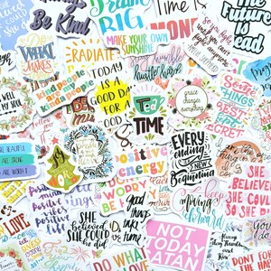 20 stickers ondes positives.  Texte des mèmes, texte pour agenda, journal bujo, bricolage ou kindle de scrapbooking, sticker pour téléphone, ipod, ordinateur portable.
