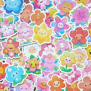 20 lindas pegatinas impermeables con forma de flores. Decora tazas de viaje, loncheras, Kindles, computadoras portátiles, frascos o úsalas en álbumes de recortes, agendas y diarios.