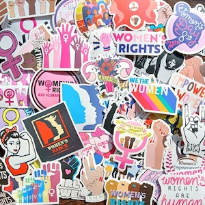 20 stickers féminisme.  Lot d'autocollants pour albums de découpures, journaux intimes, agendas, bougies de décoration, ordinateurs portables, téléphones portables ou cadeaux