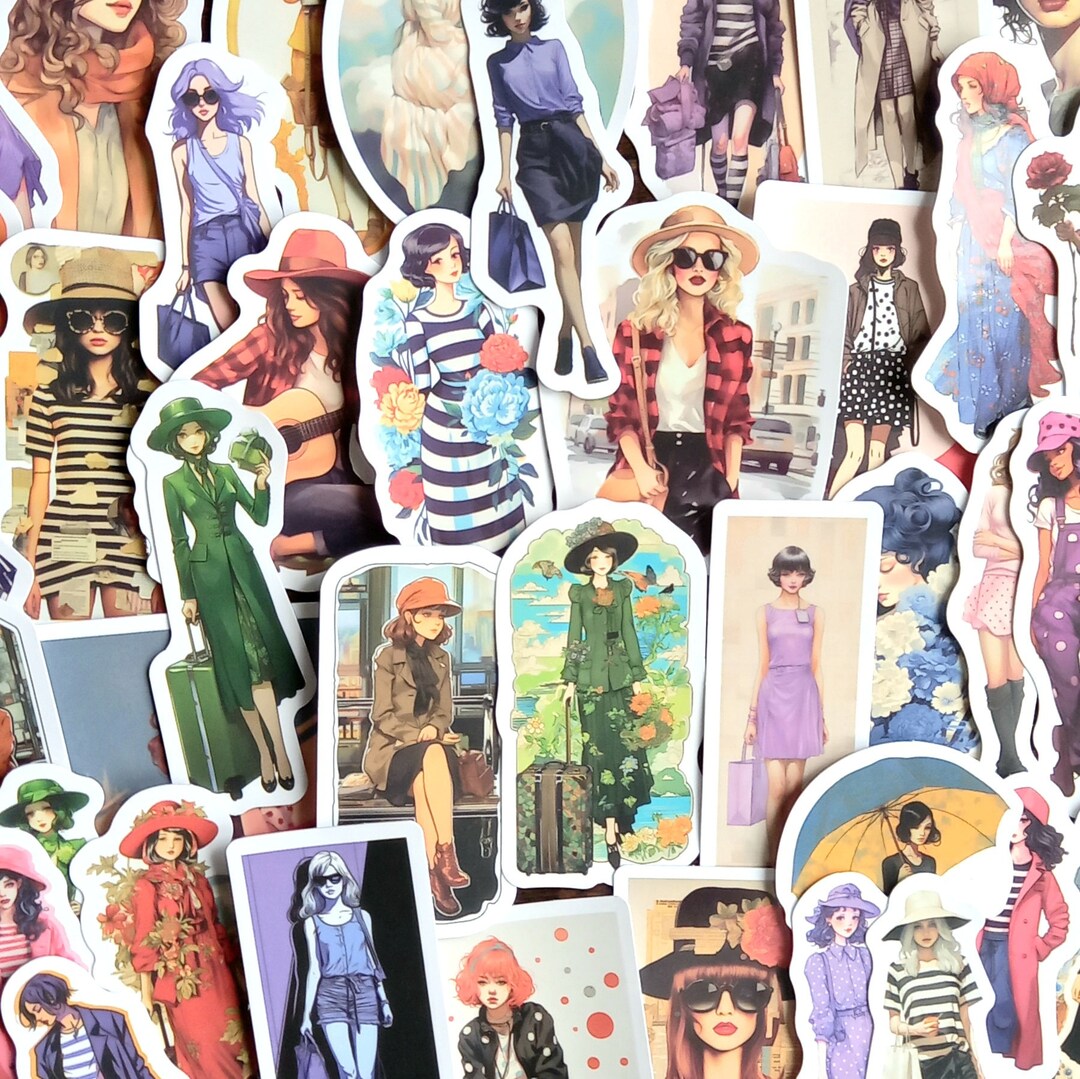 20 X Women's Fashion Stickers: Scrapbooking & Journaling Set - Etsy