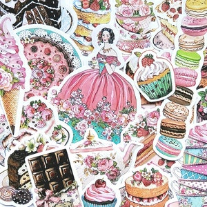 20 pegatinas florales para tartas. Juego de pegatinas para el té de la tarde con teteras, tazas de té, cupcakes y más para planificadores, diarios, álbumes de recortes y regalos.