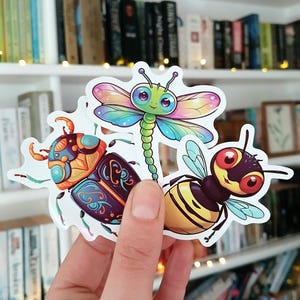 20 Cartoon Bug Stickers, Waterproof Insect Decals for laptop & kindle decoration