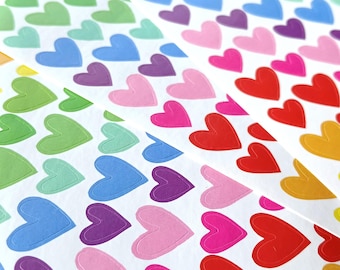 3 hojas de pegatinas con viñetas. Corazones para agenda, bullet journal y scrapbooking.