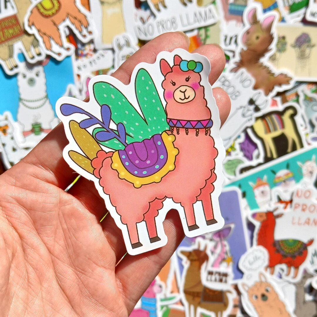 20 Alpaca Stickers. Cute Cartoon Farm Animal Craft Sticker Pack ...