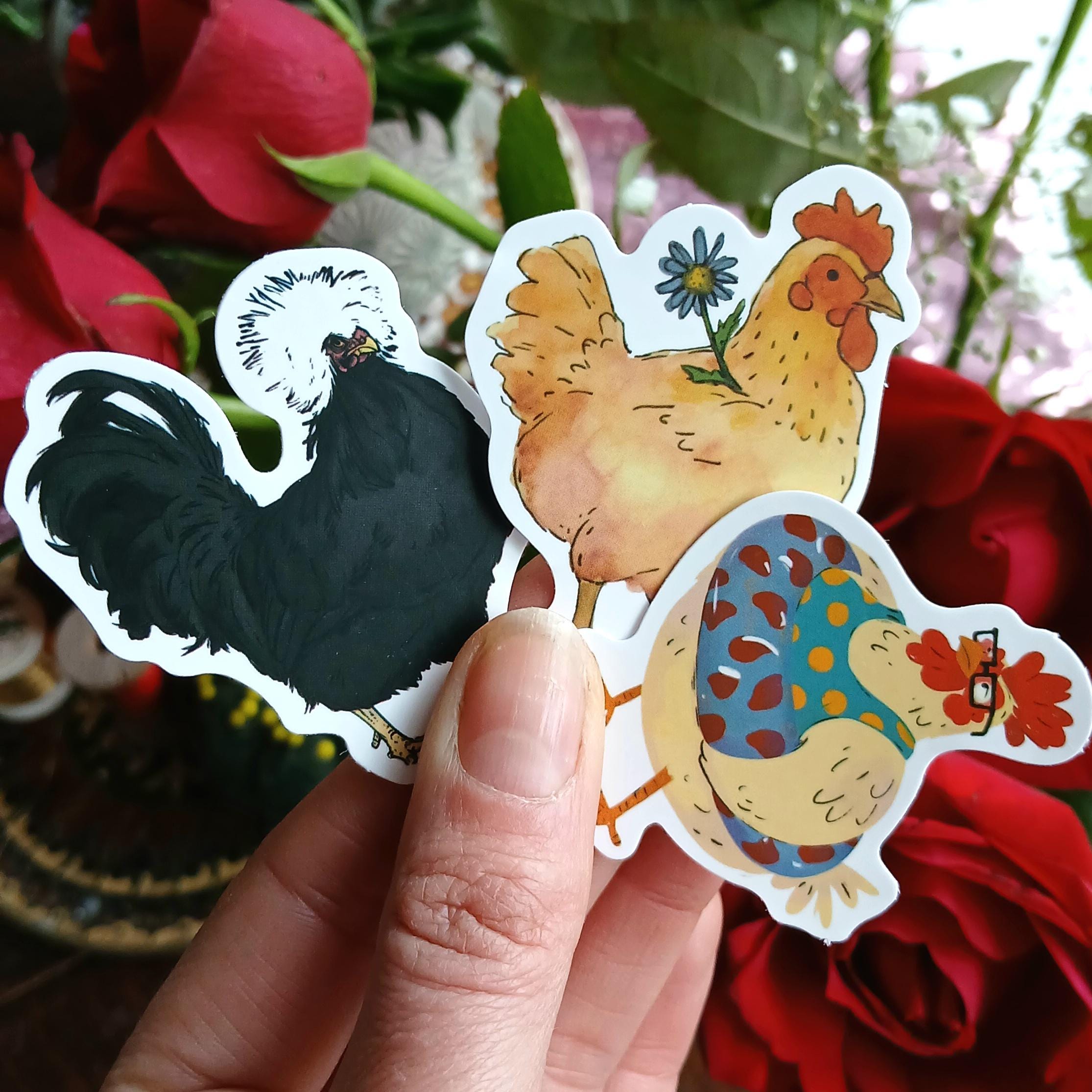 20 Chicken Stickers. Farm Animal Crafting Pack for Planners ...